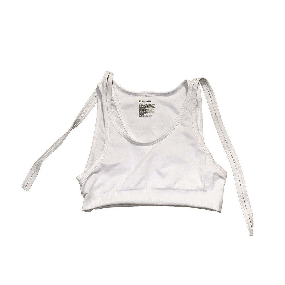 helmut lang white double seamless jersey tank